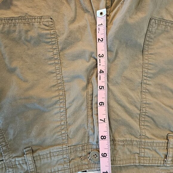 Liz Claiborne Classic Size 10 Tan Cotton Spandex Zip Crop Pant 26" Inseam - Picture 8 of 11